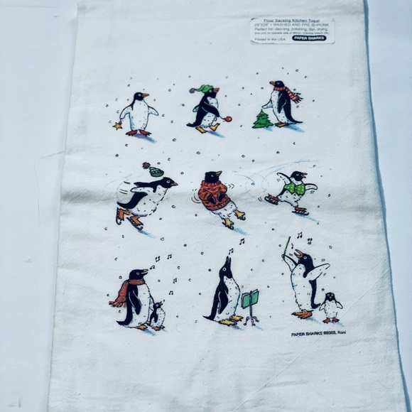 Flour Sack white towel penguins - Picture 5 of 6